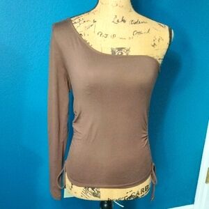 Ambience Brown One-Shoulder Top
